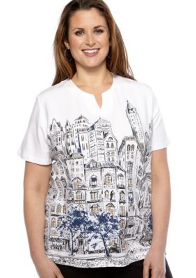 Alfred Dunner Plus Size Classics Scenic Tee