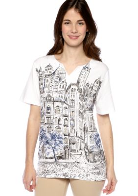 Alfred Dunner Petite Classics Scenic Tee