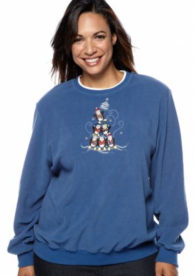 Alfred Dunner Plus Size Penguin Sweater