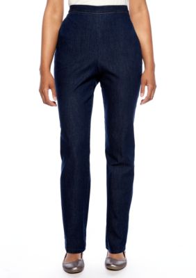 Alfred Dunner South Hampton Proportioned Pull On Denim Pant Average Inseam