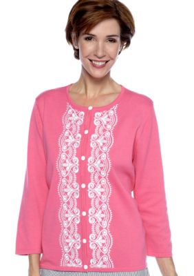 Alfred Dunner Petite South Hampton Lace Cardigan