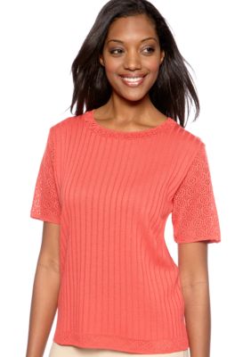 Alfred Dunner Monaco Textured Sweater Shell