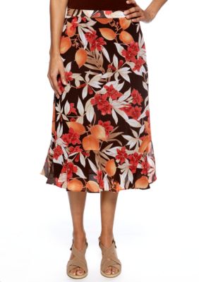 Alfred Dunner Petite Monaco Tropical Printed Skirt