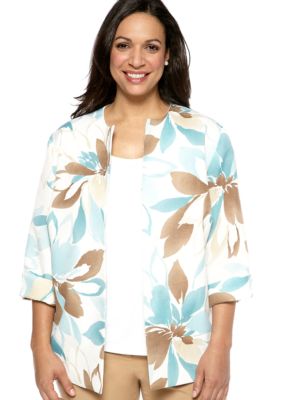 Alfred Dunner Plus Size Notting Hill Floral Print Jacket