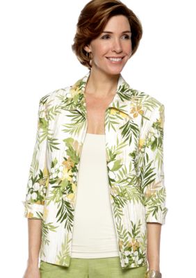Alfred Dunner Al Fresco Tropical Print Jacket