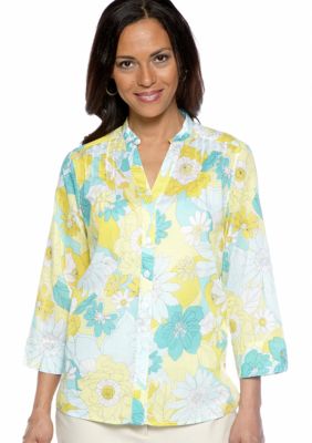 Alfred Dunner Walking On Sunshine Floral Printed Blouse