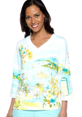Alfred Dunner Walking On Sunshine Scenic Tee