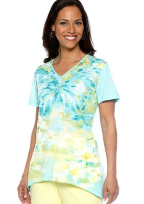Alfred Dunner Walking On Sunshine Watercolor Knit Top