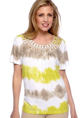 Alfred Dunner Sahara Desert Tie Dye Biadere Tee
