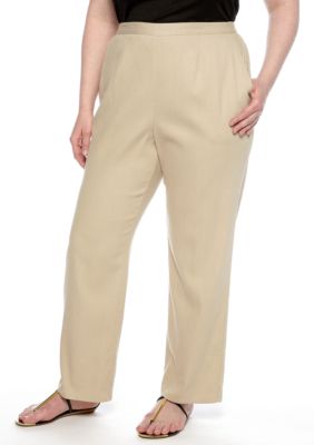 Alfred Dunner Plus Size Sahara Desert Pull On Pant Average Inseam