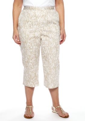 Alfred Dunner Plus Size Sahara Desert Animal Print Capri