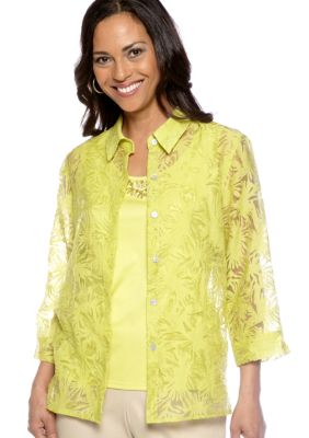 Alfred Dunner Petite Sahara Desert Burnout Layered Blouse