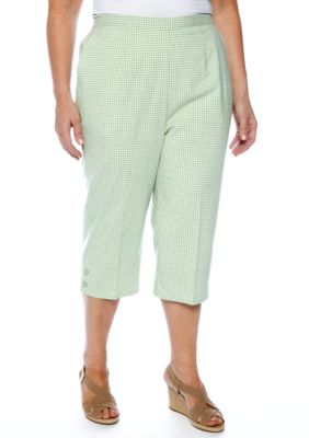 Alfred Dunner Plus Size Gingham Capri