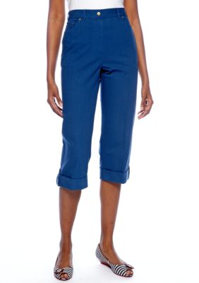 Alfred Dunner Cool Breeze Denim Twill Capri