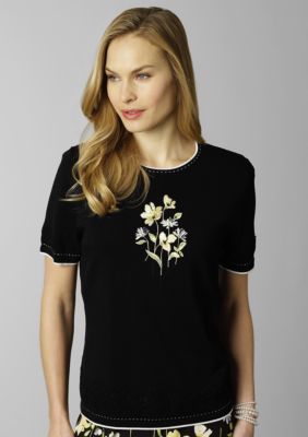 Alfred Dunner Sutton Place Black Sweater