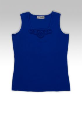 Designers Originals Crochet Trim Tank Top