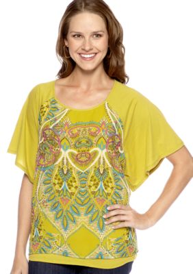 New Directions&reg; Weekend Angel Sleeve Circle Top