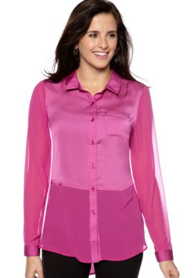 New Directions Weekend Button Front Shirt