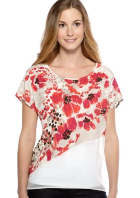 New Directions Weekend Assymetrical Hem Top