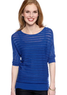 New Directions Weekend Shadow Stripe Sweater