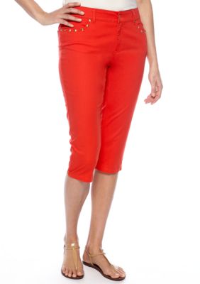 New Directions Weekend Studded Jean Capri