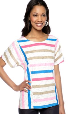 New Directions Weekend Stripe Dolman Tee