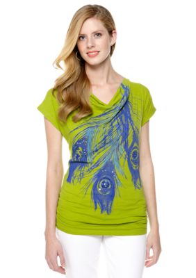 New Directions Weekend Cowl Neck Dolman Top