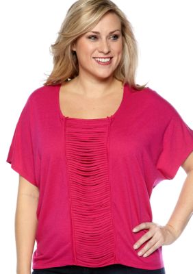 New Directions&reg; Weekend Plus Size Short Sleeve Dolman Top