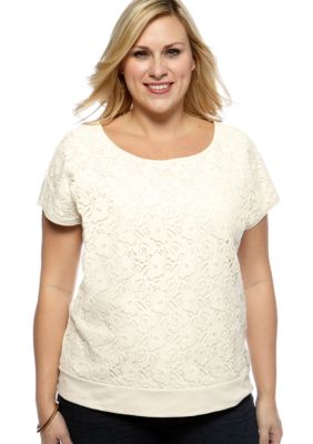 New Directions&reg; Weekend Plus Size Lace Top
