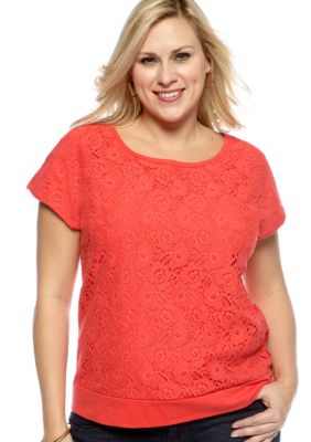 New Directions Weekend Plus Size Lace Top