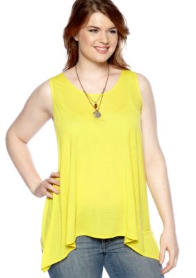 New Directions Weekend Plus Size Shark Bite Tank Top