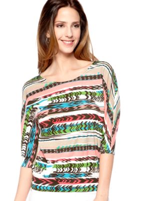 New Directions Weekend Petite Bar Back Dolman Top