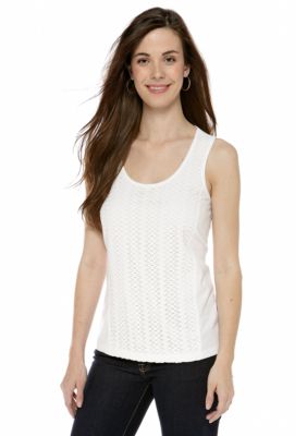 New Directions Weekend Petite Crochet Front Tank