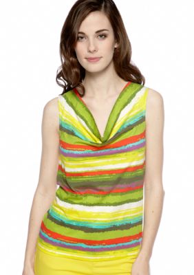 New Directions Weekend Petite Cowl Neck Tank