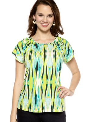 New Directions Weekend Petite Flutter Sleeve Top