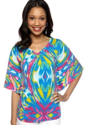 New Directions Weekend Petite Crochet Back Circle Top