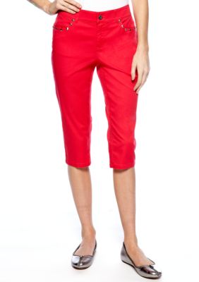 New Directions Weekend Petite Capri with Stud Embellishment