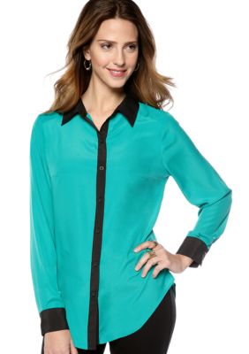New Directions Long Sleeve Contrast Top