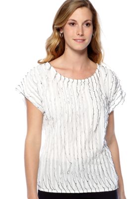 New Directions Short Sleeve All Over Ruffle