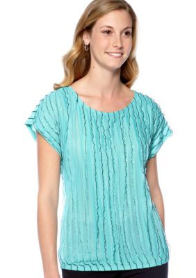 New Directions&reg; Short Sleeve All Over Ruffle