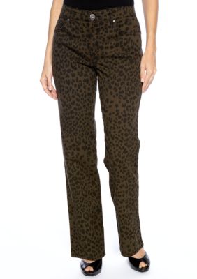 Bandolino Mandie Leopard Print Straight Leg Jean