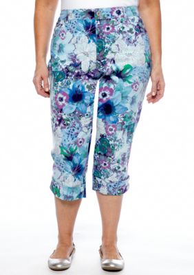 Bandolino Plus Size Floral Printed Mandie Capri