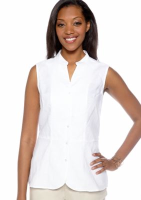 Kim Rogers Linen Sleeveless Solid Shirt