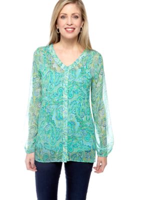 Kim Rogers Pleated Georgette Shirt