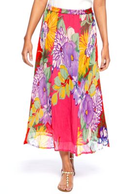 Choices Printed Panel Floral Skirt