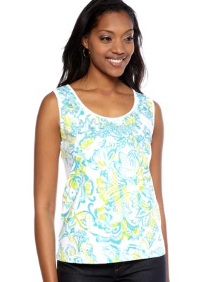 Choices Printed Front Sleeveless Tank