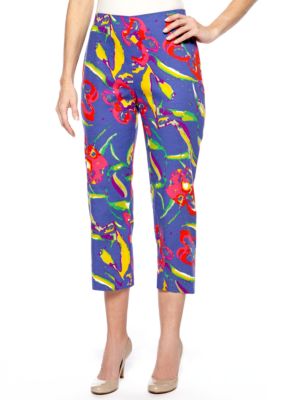 Choices Printed Capri With Back Elastic