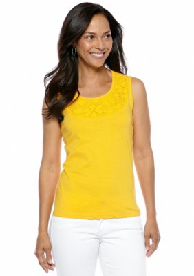 Choices Crochet Neckline Tank