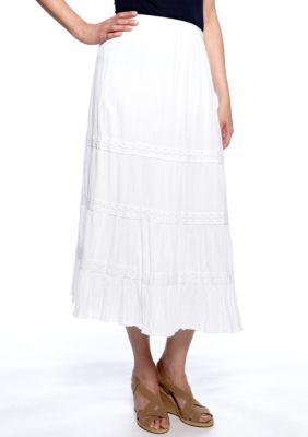 Choices Gauze Skirt with Lace Trim
