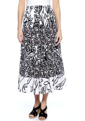Choices Printed 5 Tier Gauze Skirt